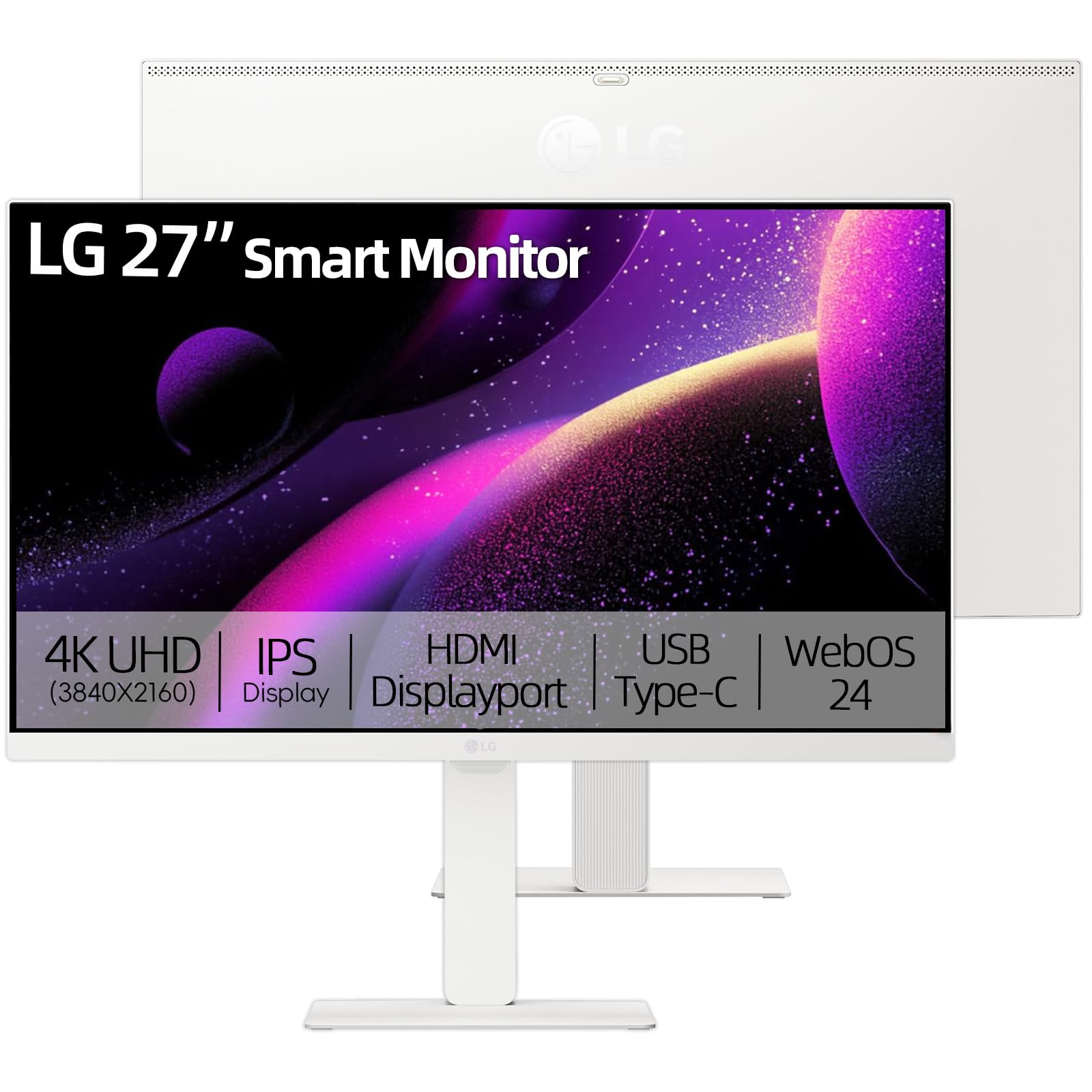 LG 27 Inch UHD Smart Monitor White