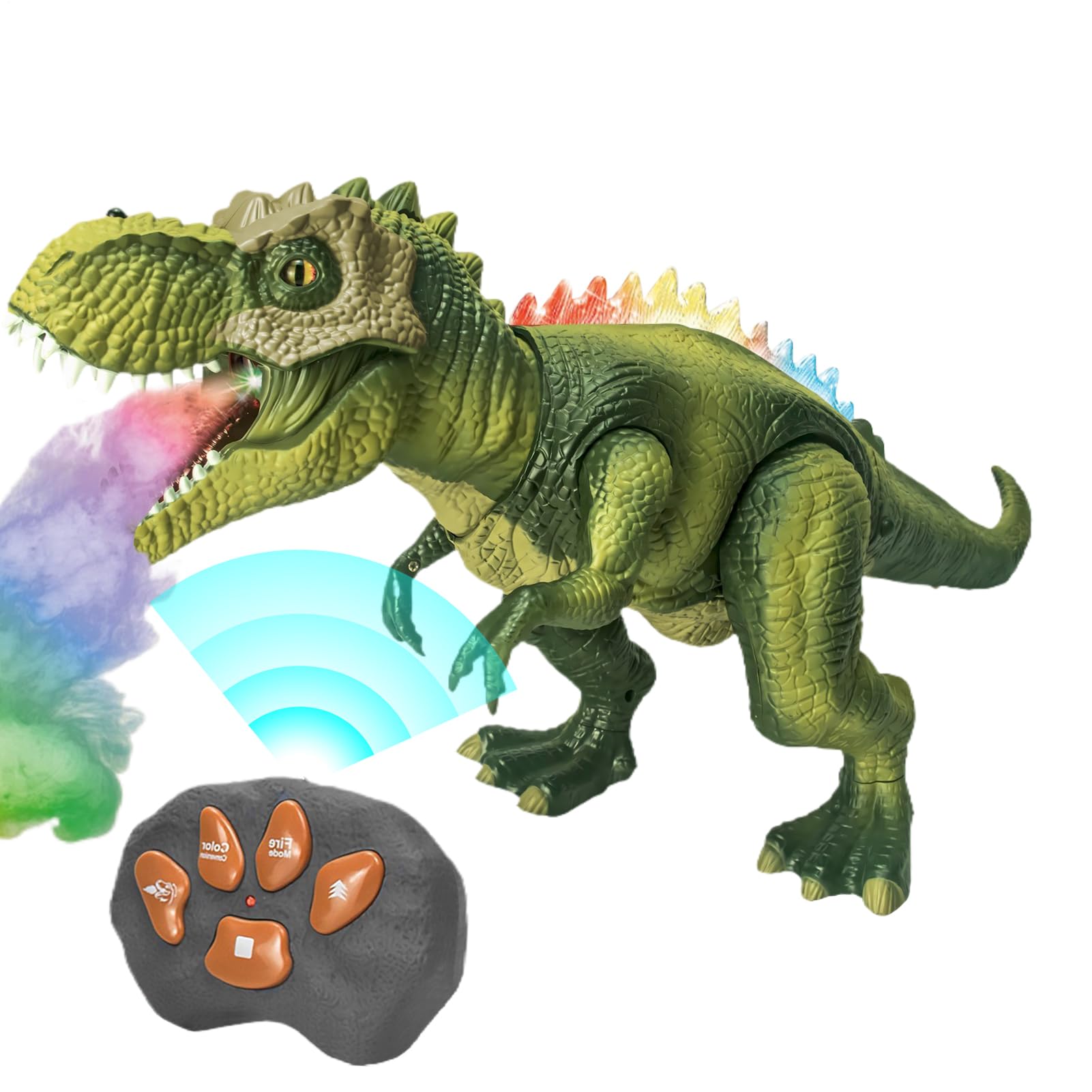 Generico Dinosauro Telecomandato Telecomando, Camminata, Spruzzo Luminoso,