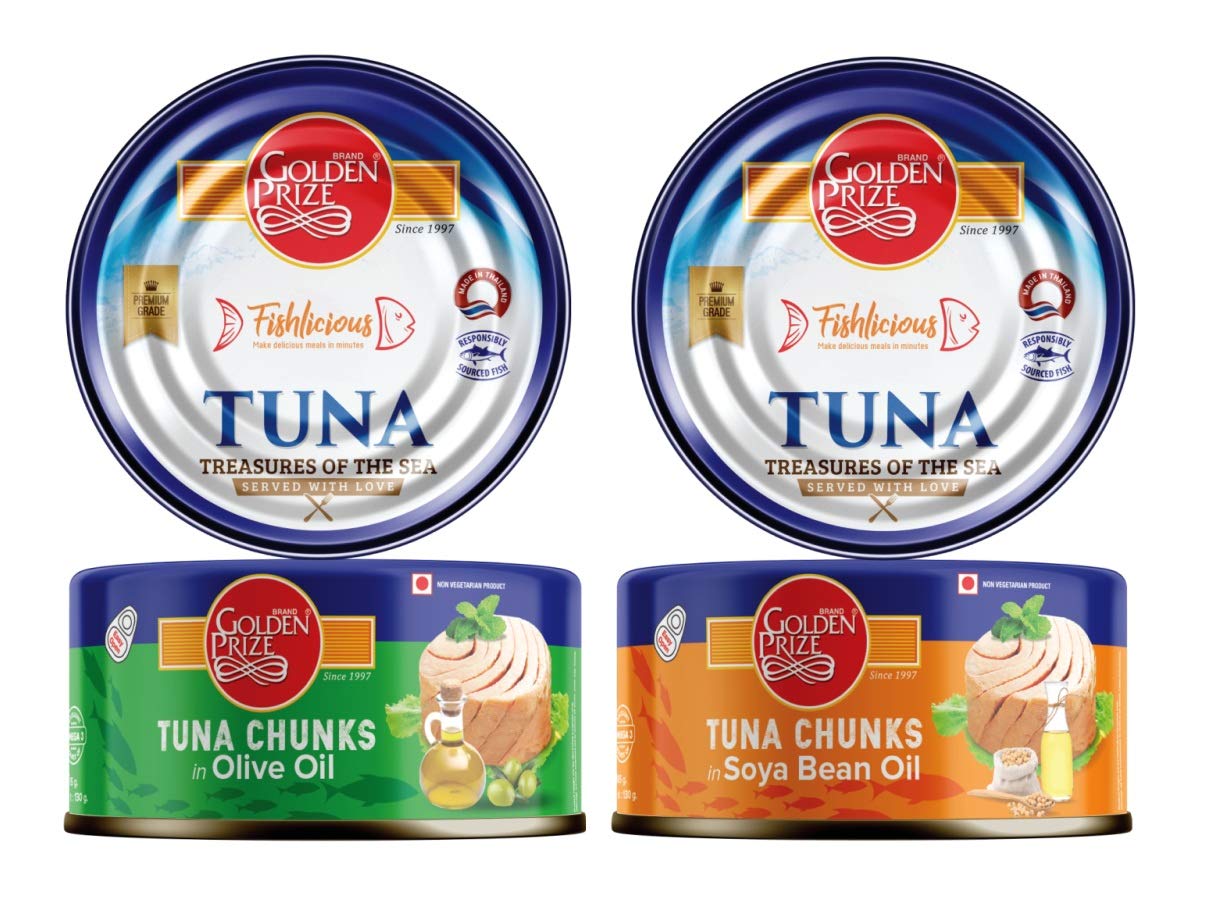 Golden Prize Combo - 1 x Tuna Chunk in Olive Oil and 1 x Tuna Chunk in Soyabean Oil (2 x 185gms Each) (B07R5FR1FT) Amazon Price History, Amazon Price Tracker