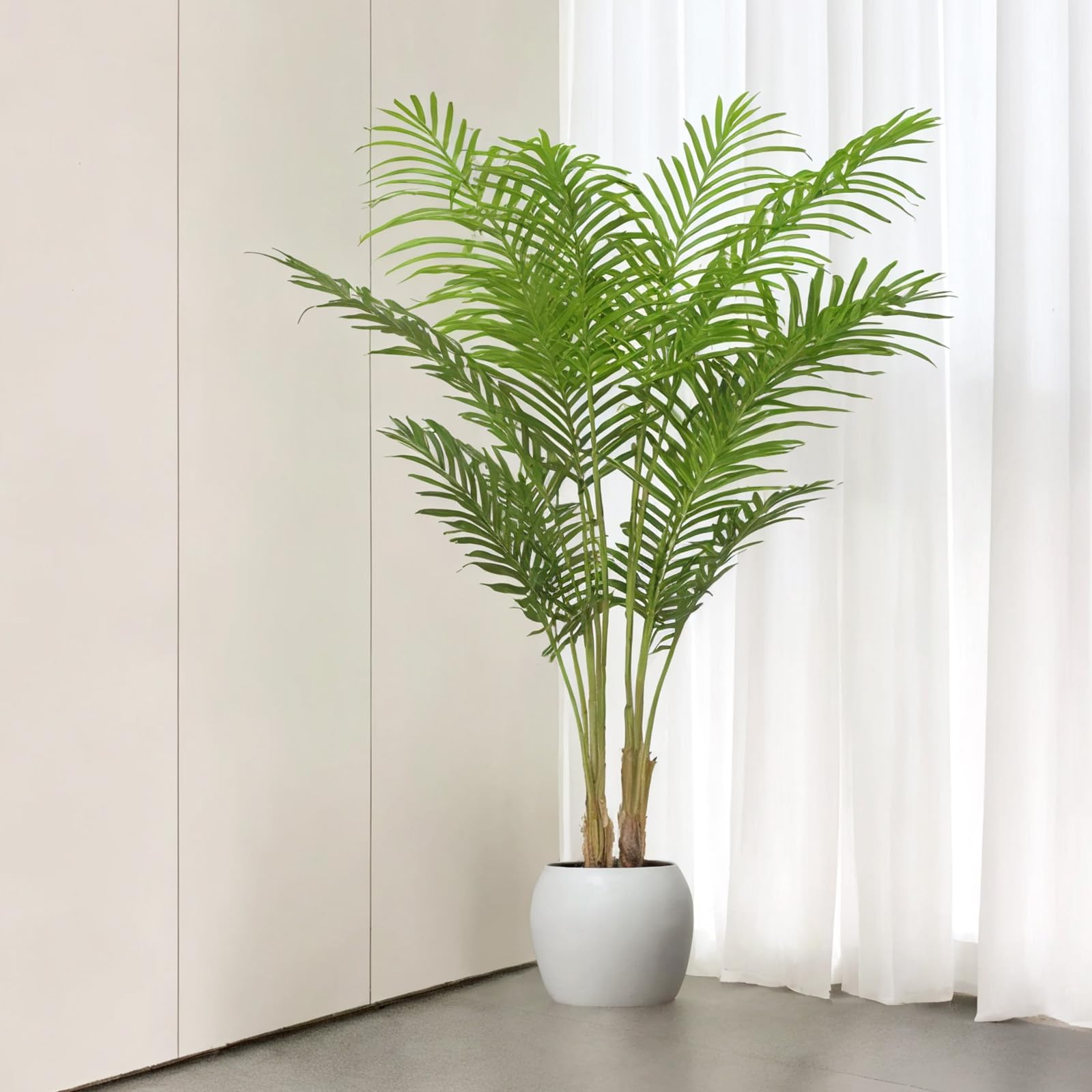 Artificial Palm Tree 4FT ?Large Faux Trees for Indoor,Fake Tropical Areca Floor Plant in Pot, for Modern Home Decor and Housewarming Gift