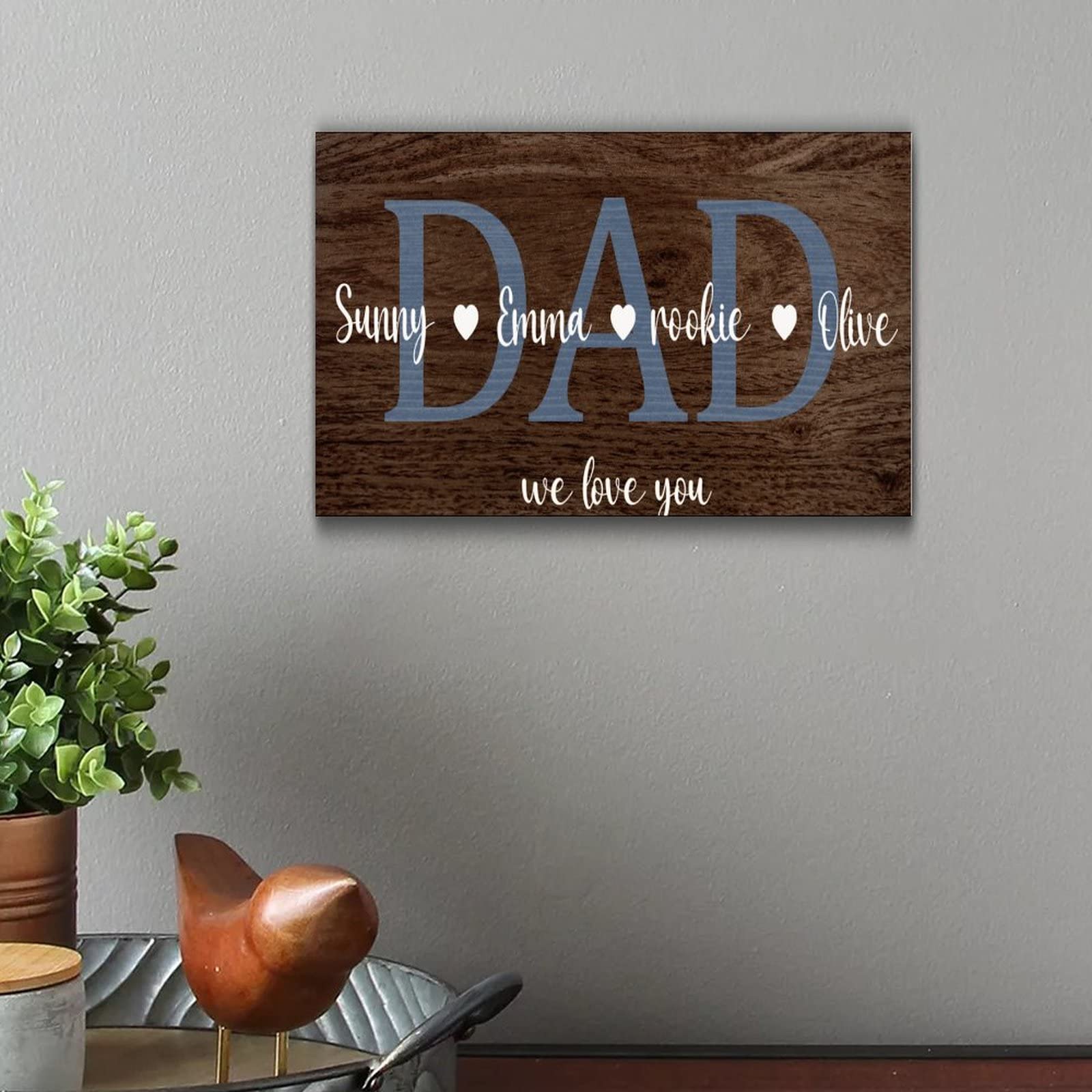 Cadeau personnalisé pour papa panneau en bois enfants et famille