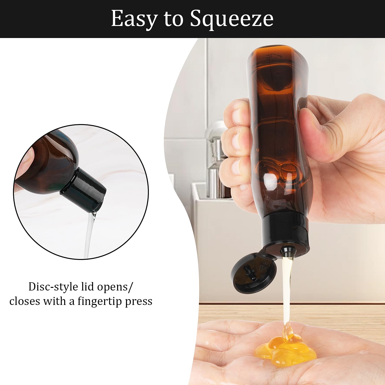 Decorniqu Travel Bottles for Toiletries 4 Pack 100ml Leak Proof Travel Size Toiletries TSA Approved Shampoo and Conditioner Bottles Reusable Travel Essentials Plastic Squeeze Bottles with Flip Cap - Image 3