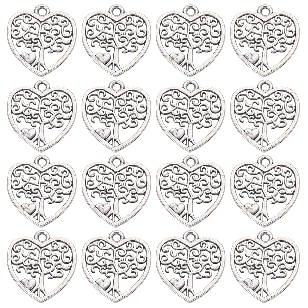 20 breloques arbre de vie cercle 18x15x1,5 mm, doré - Breloques/Doré