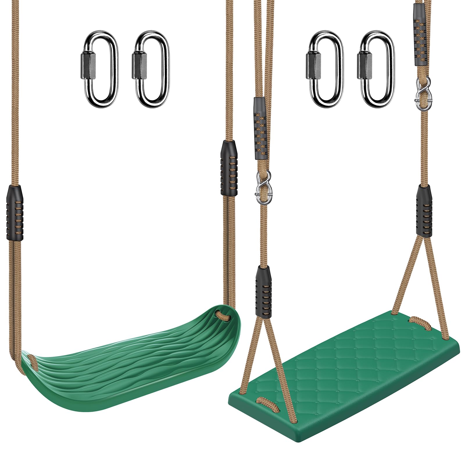 BeneLabel 2pcs Swing Seat, Kids Hard Plastic Swings Indoor/Outdoor Child Tree Swinging Board with Adjustable 130-200cm Rope for for Baby/Teens/Adults, 600lbs / 250lbs — image 1