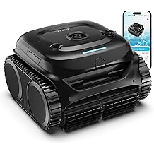 WYBOT C2 Cordless Robotic Pool Cleaner, Pool Vacuum Robot for Inground Pools with Dual Filter, Lasts 180 Mins, Wall &amp; Waterline Cleaning, Smart Weekly Timer, OTA Upgarded (Dark Black)