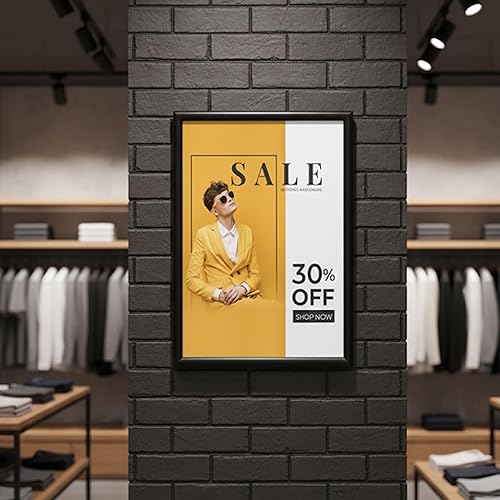 Miniatura 2 de M&T Displays Portarretratos de 8.5 x 11 pulgadas, marco de diploma de carga frontal, color negro, tamaño de perfil de aluminio de 0.59 pulgadas (1)