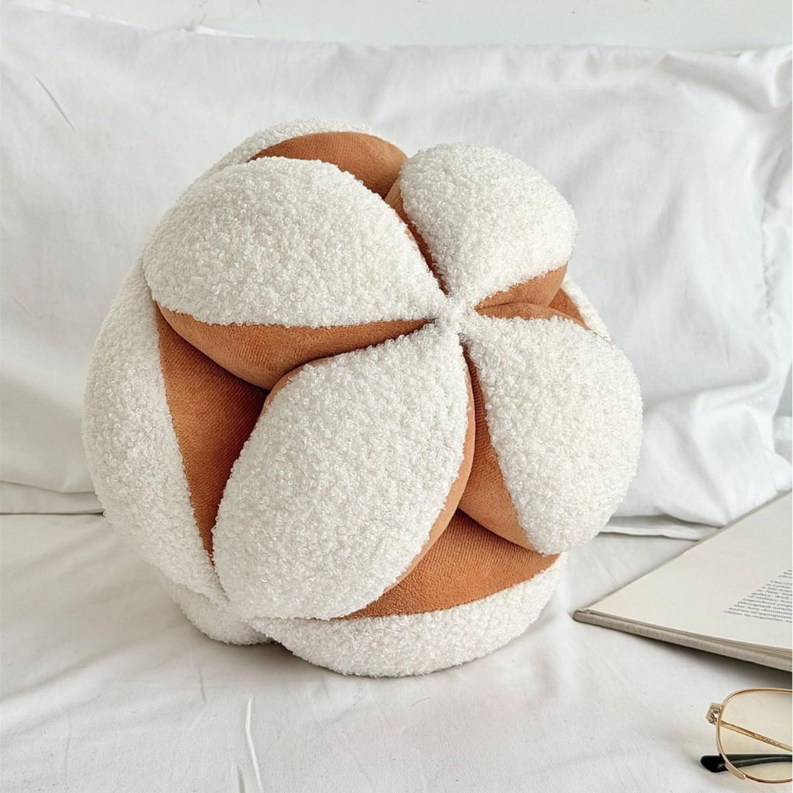 Mnmuctakd Lamb Wool White Hydrangea Throw Pillow Home Sofa Pillow Bedside Cushion