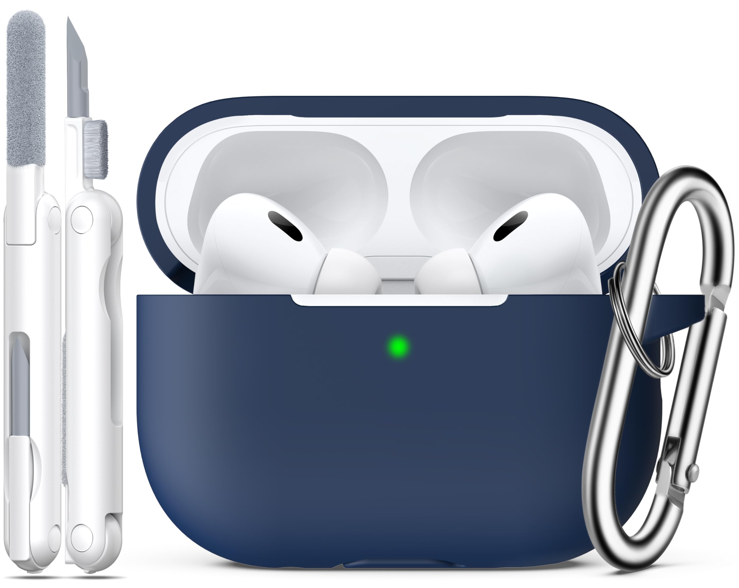 R-fun Funda para AirPods 4 con Kit de Limpieza, Case de Silicona Suave con Llavero, Funda Protectora Completa para Hombres y Mujeres, Compatible con Apple Latest Airpods 4th, Rojo — view 30