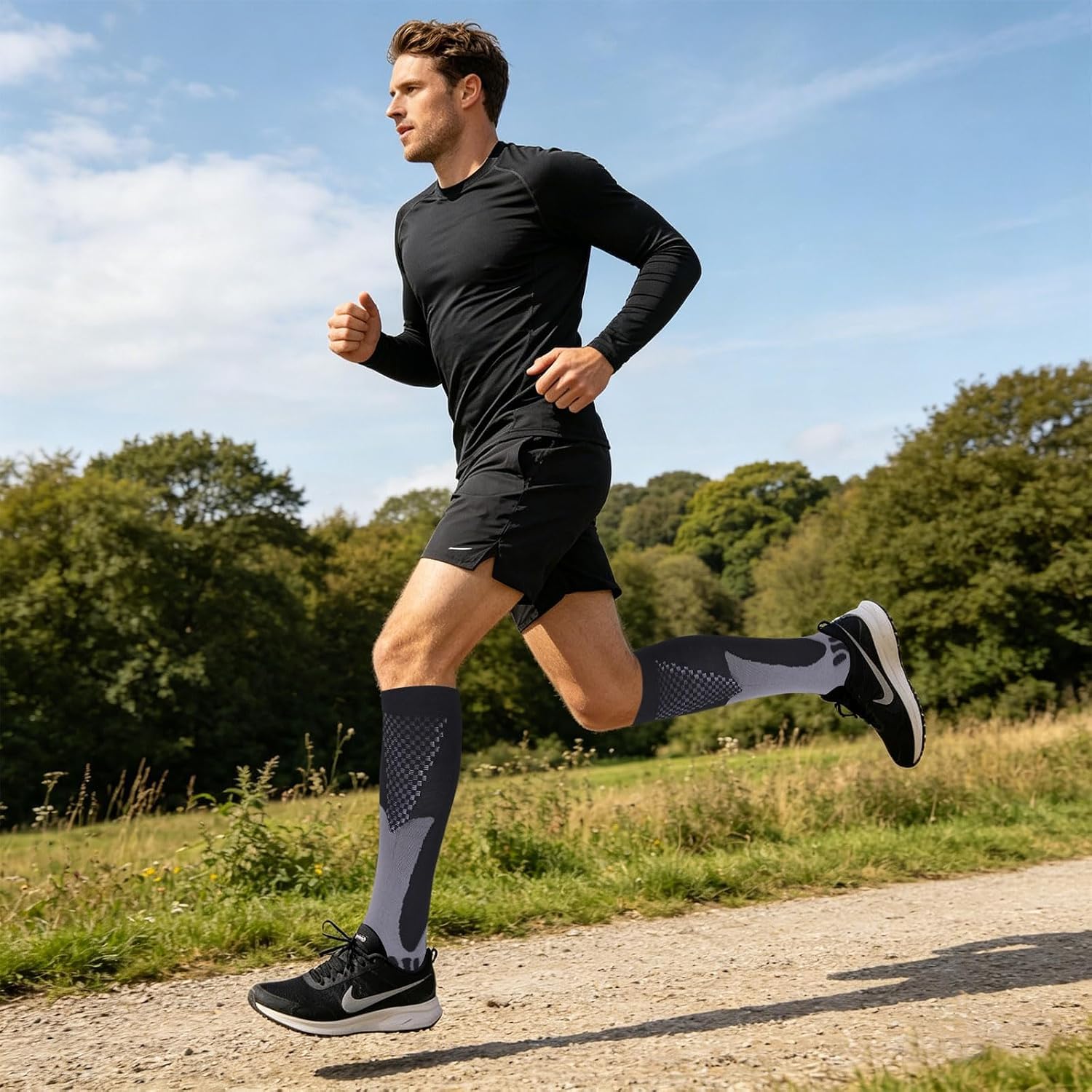 Chaussettes de compression (3 paires) pour homme Circulation 20-30 mmhg Bas de compression médicale