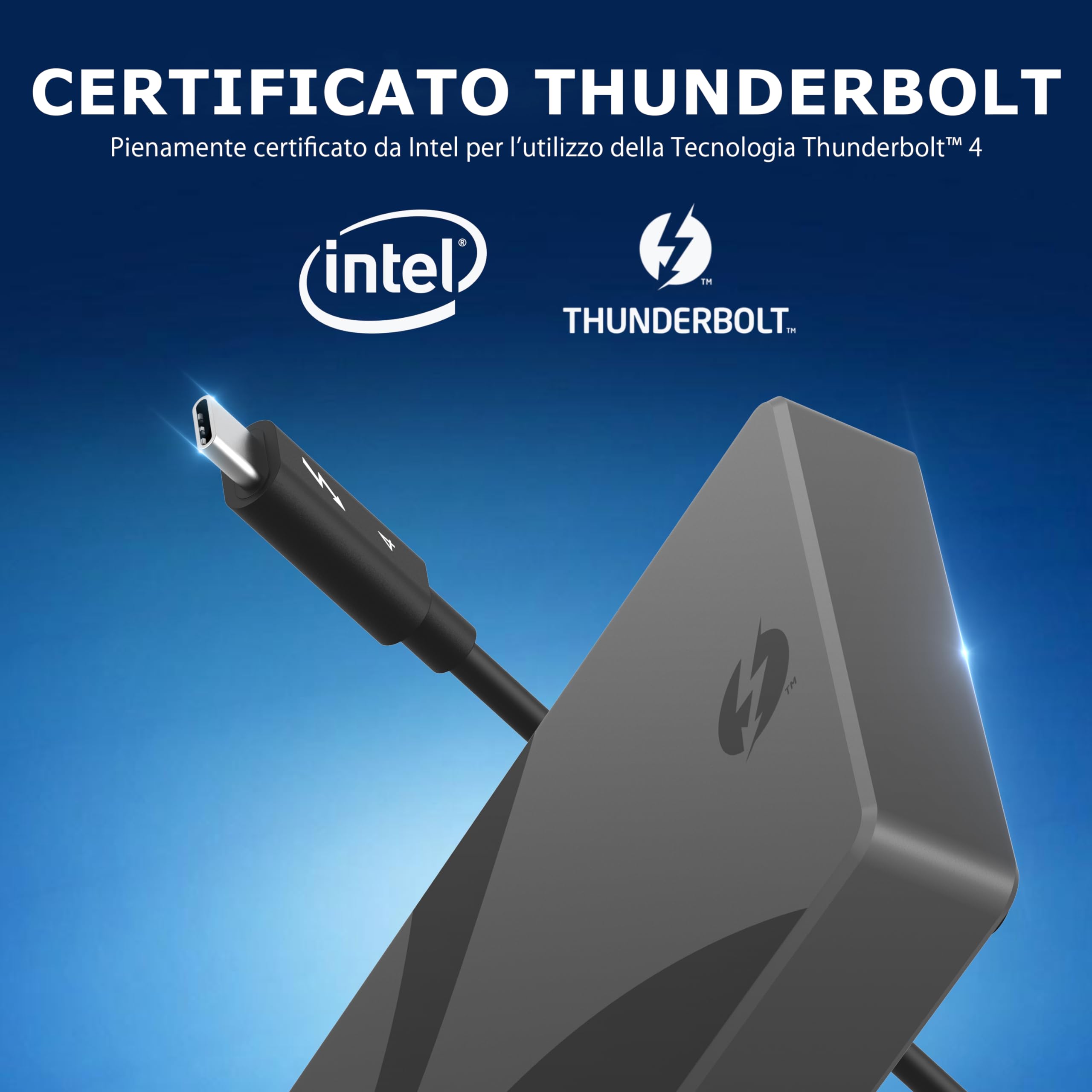 Hub Thunderbolt 4 SABRENT con ricarica a 60 W per laptop, dock USB C, supporta 2 monitor 4K 60 Hz o 1 4K 144 Hz, 5K 6K 8K @60 Hz (DSC) Cavo TB4 certificato incluso (HB-TBT4)