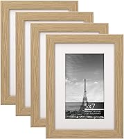 Vista 22 de Juego de collage de marcos de fotos de granja de 5 x 7, cepillo de alambre rústico negro texturizado, borde de madera texturizada, vidrio plexiglí