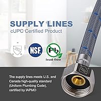 Vista 4 de ARCORA - Líneas de suministro de grifos de 3/8 pulgadas Comp x 1/2 pulgadas, manguera de grifo de baño de 9 pulgadas de longitud, línea