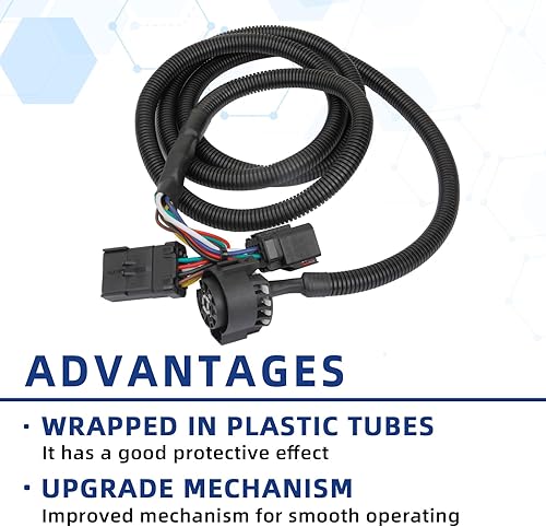 Miniatura 3 de MITZONE Extensión de arnés de cableado de remolque de caja de camión de 7 pies y 7 pines compatible con Dodge Ram 1995-2009 1500 2500 3500, Dodge