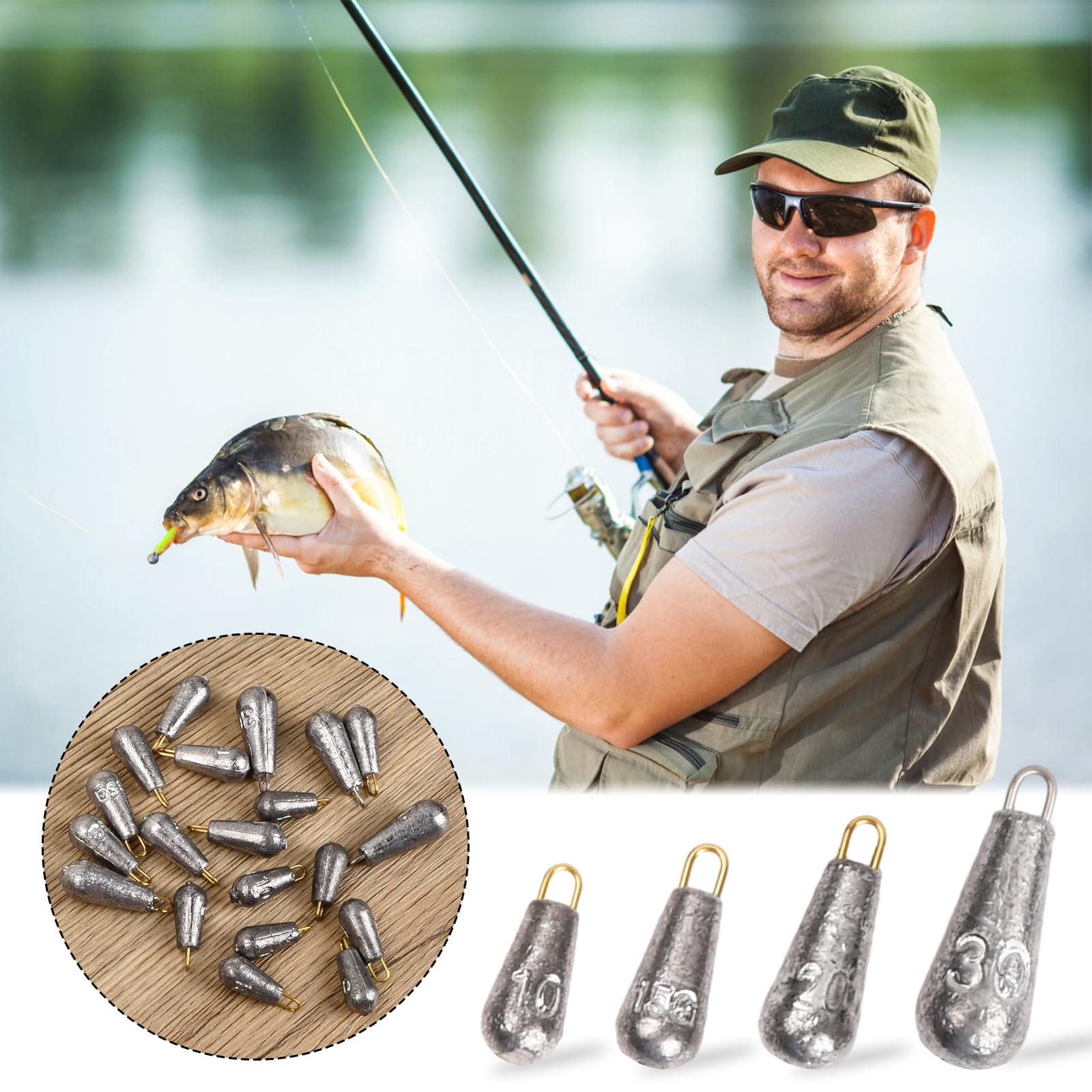 Paradox Fishing Birnenblei Set 5g-20g I 24 Stück M Produktbild-Vorschau 3