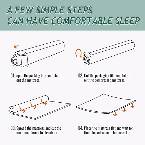 Miniatura 68 de Colchón individual de espuma viscoelástica de 5 pulgadas con certificado CertiPUR-US para sueño fresco y alivio de presión, colchón de cama de