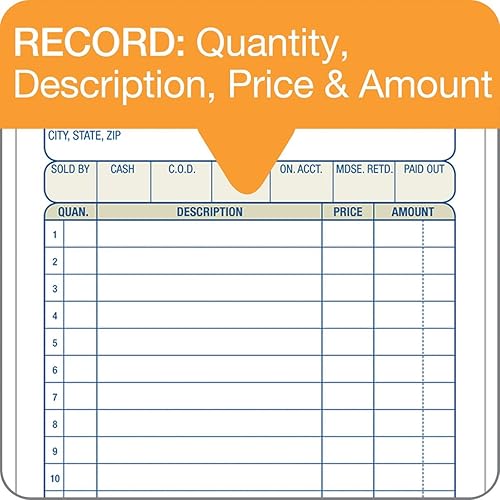 Miniatura 6 de Adams Libro de pedidos de ventas, 3 partes, sin carbono, 4-316" X 7-316" pulgadas, 50 juegos, blanco, canario y rosa (TC4705) (paquete de 2)