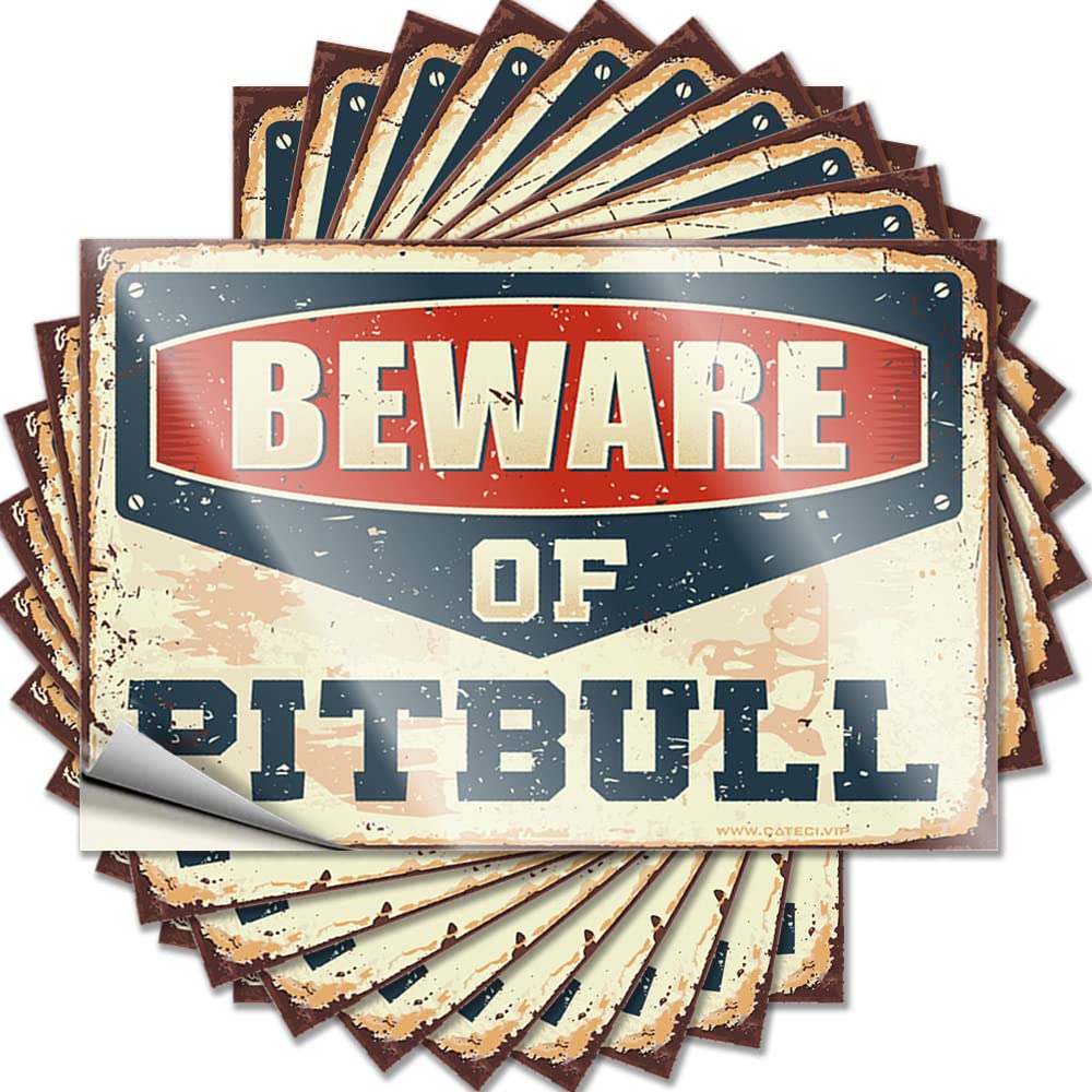 Saying Bottle Scratch Resistant Decals, Neutral Matte Print for Phone Case Mold | Funny Uv Proof Pack Beware of Pitbull(6X9CM)