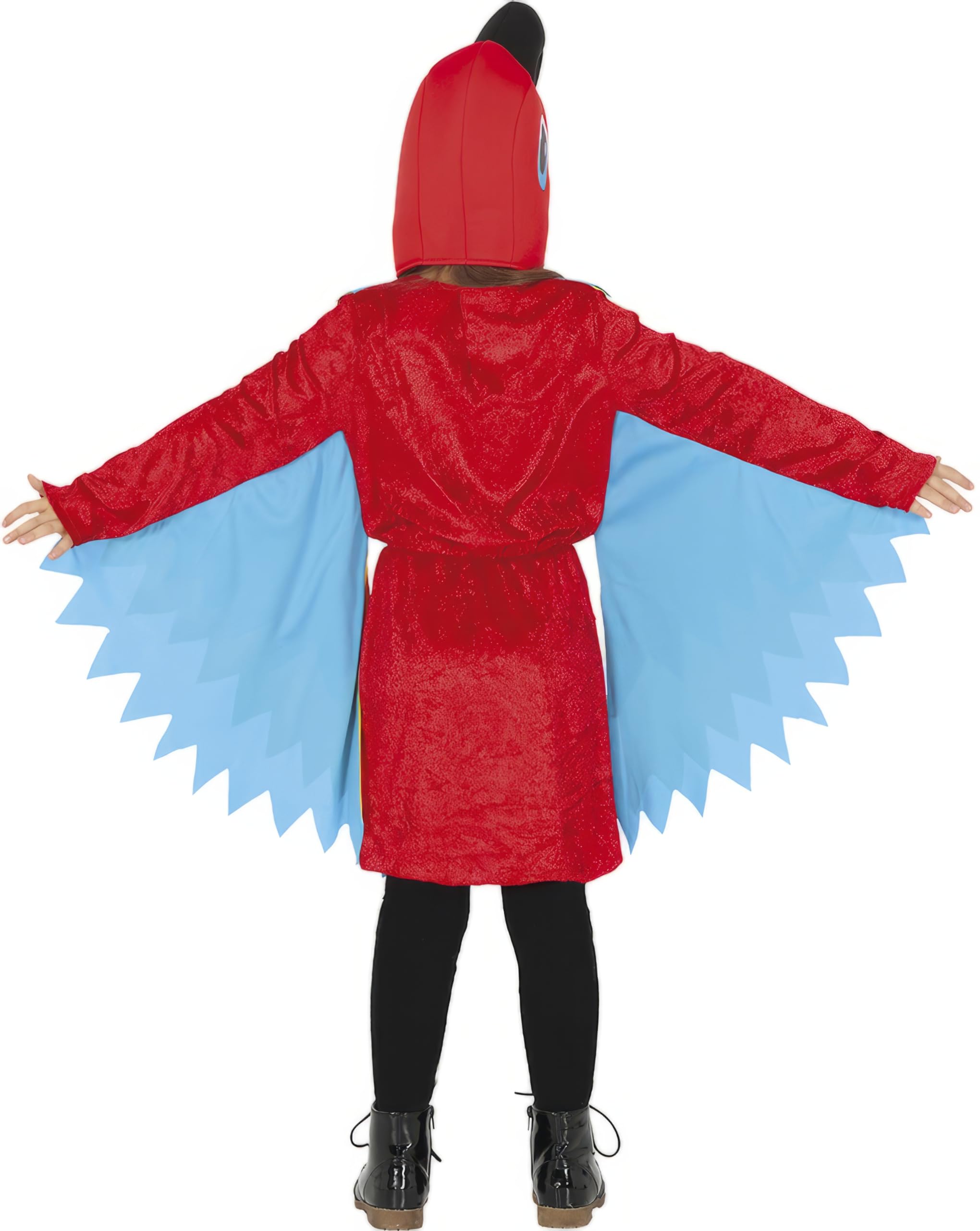 FIESTAS GUIRCA | Disfraz de Loro Infantil - Vestido, Capucha y Alas - Disfraces de Animales para Halloween, Carnaval y Fiestas - Ideal para Niños y Niñas - Multicolor