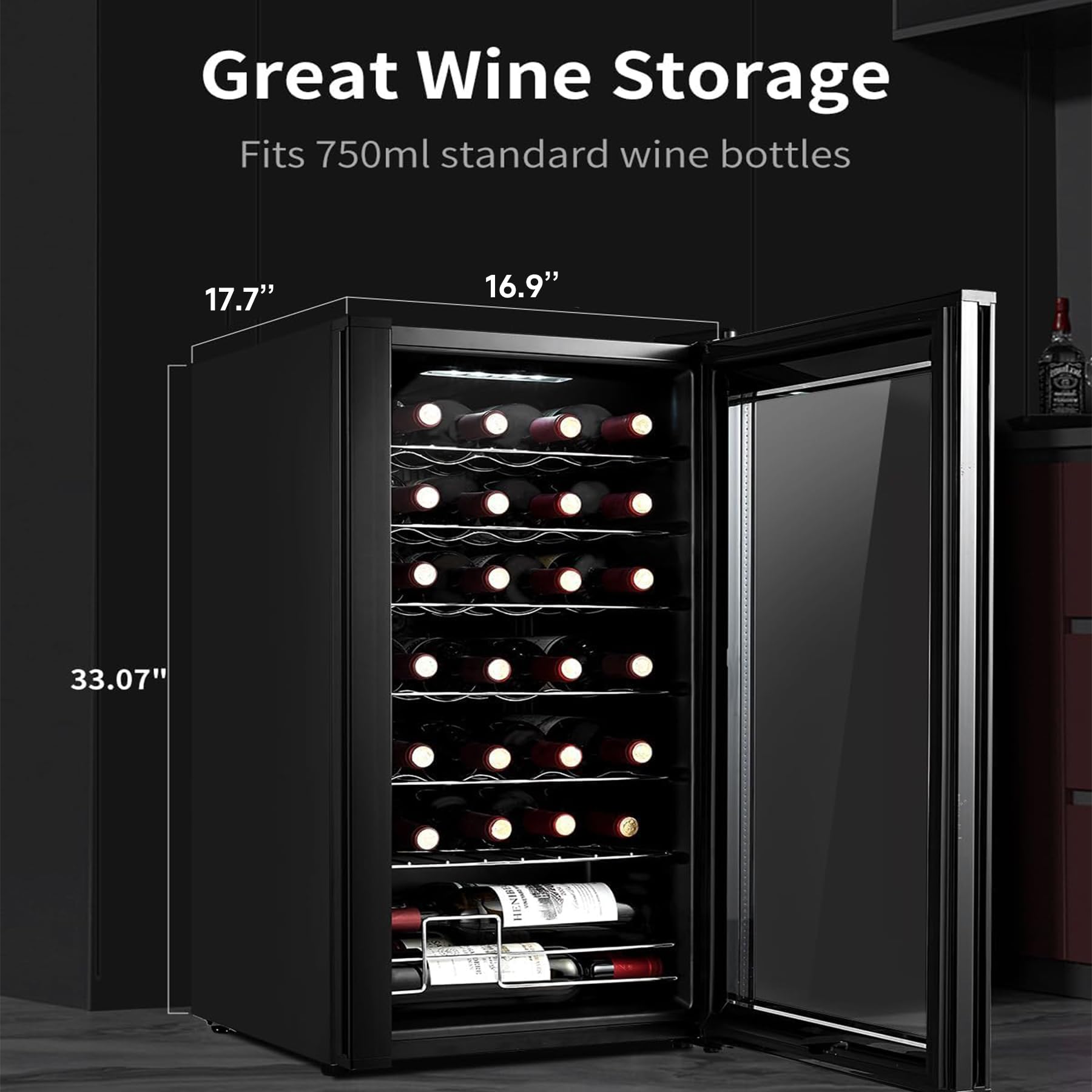 BODEGA 120 Cans Beverage Refrigerator, 28 Bottle Mini Fridge For Bedroom With Glass Door, Adjustable Shelves For Soda, Beer & Wine, Digital Temperature Control For Home, Office, Bar Or Dorm. on Fridge.com - View 4