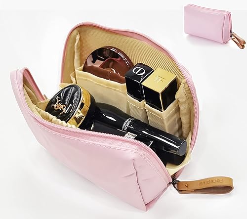 Miniatura 5 de Pequeña bolsa de maquillaje para bolso, bolsa de maquillaje, pequeña bolsa de cosméticos, mini bolso portátil para mujeres y niñas, Rosado