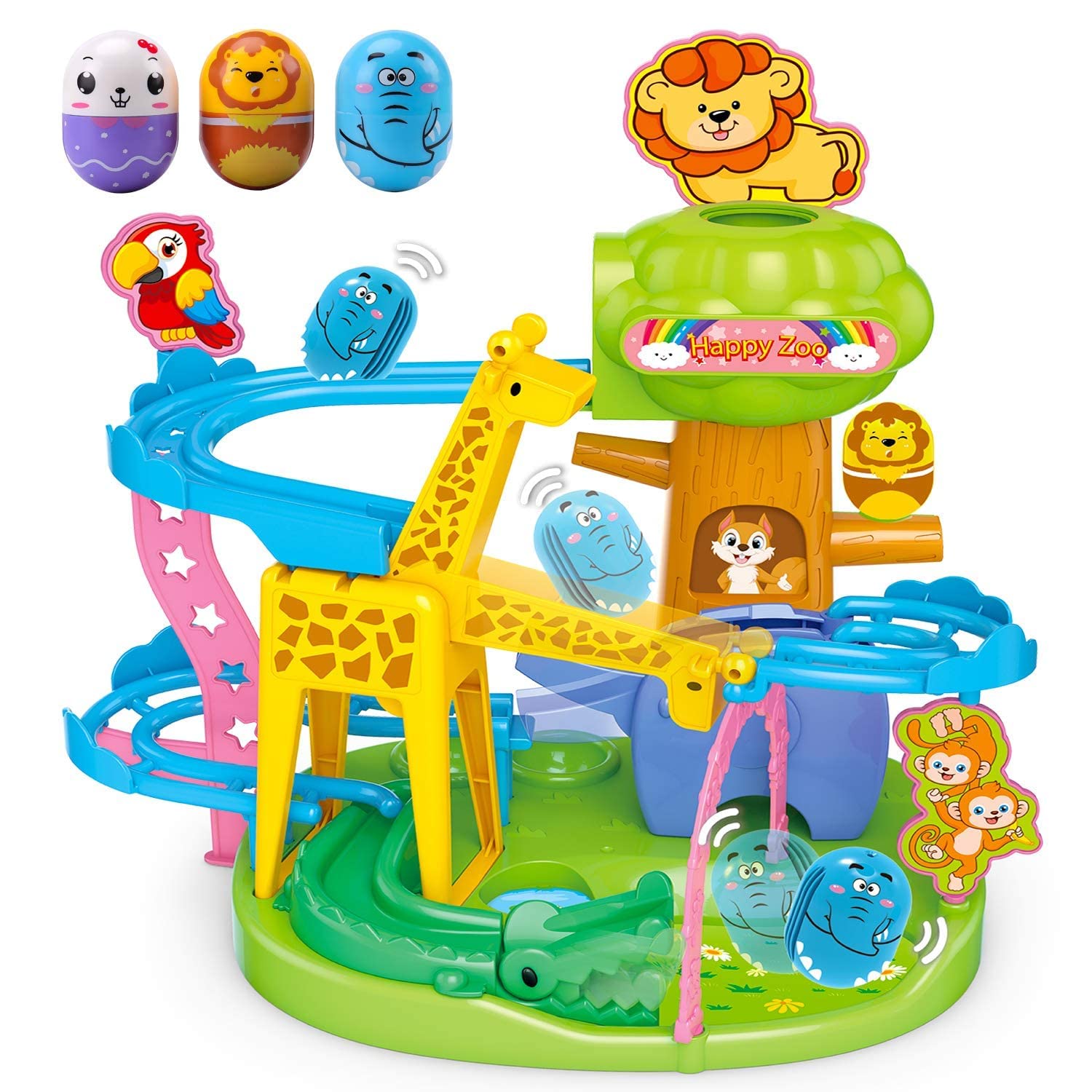 Roly-Poly Ball Drop Toddler Toys Age 1-2 2-4 STEM Educational Games Building Toys Animal Track Marble Run Baby Toys 12-18 Months Gifts for 1 2 3 Year Old Boys Girls Montessori Toys Babies 6-12 Months