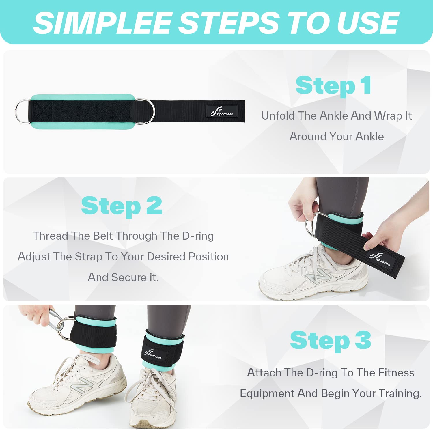 Snapklik.com : Sportneer Ankle Strap For Cable Machine Adjustable Ankle ...