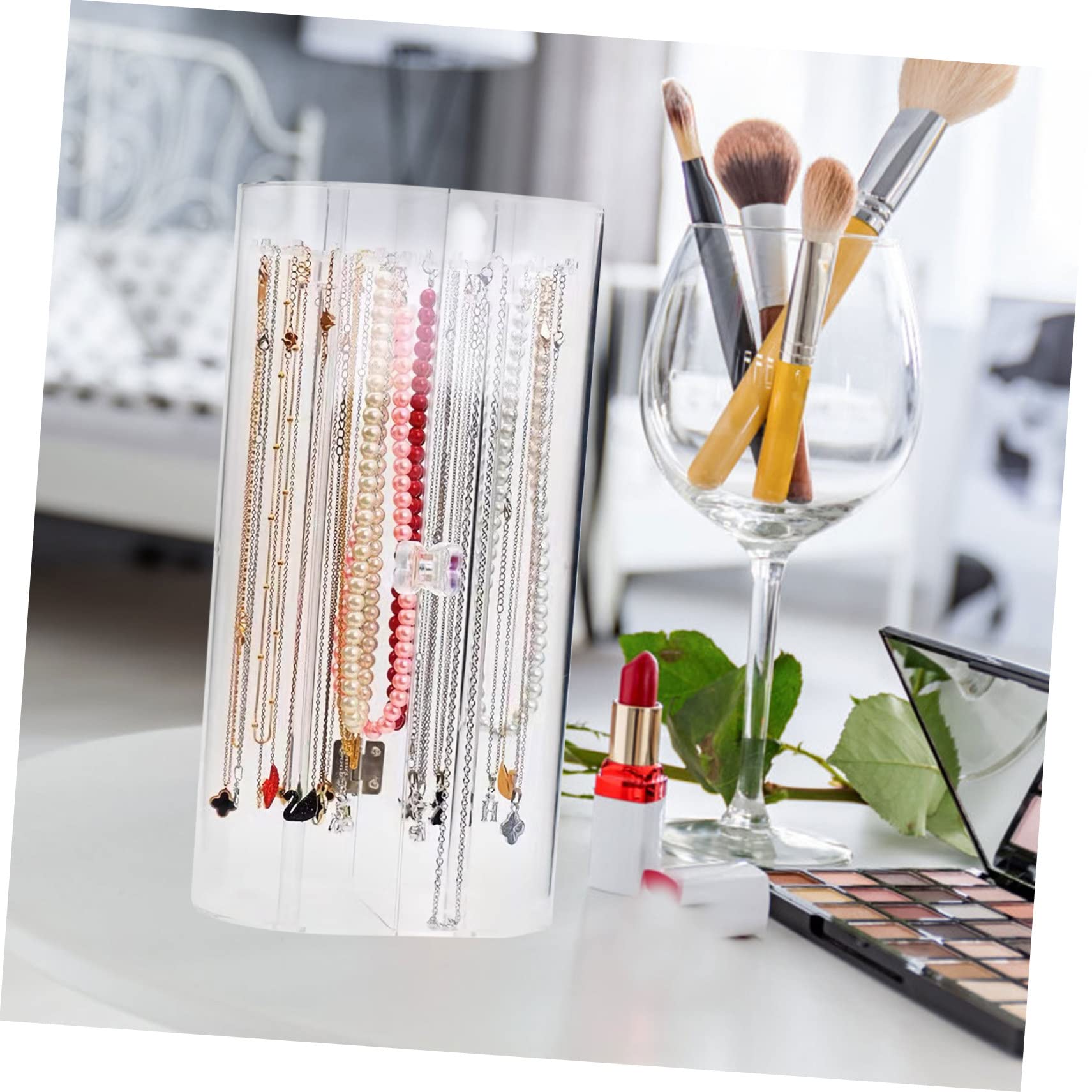 Schmuckständer aus Acryl Transparenter Armbandständer zum Aufhängen Schmuckregal mit Drehbarem Haken für Anhänger und Armbänder