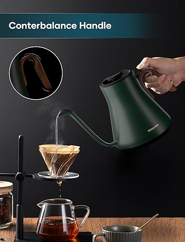 Miniatura 4 de Hervidor eléctrico, hervidor eléctrico de cuello de cisne, control preciso de temperatura de 1 , interior de acero inoxidable, calentamiento rápido