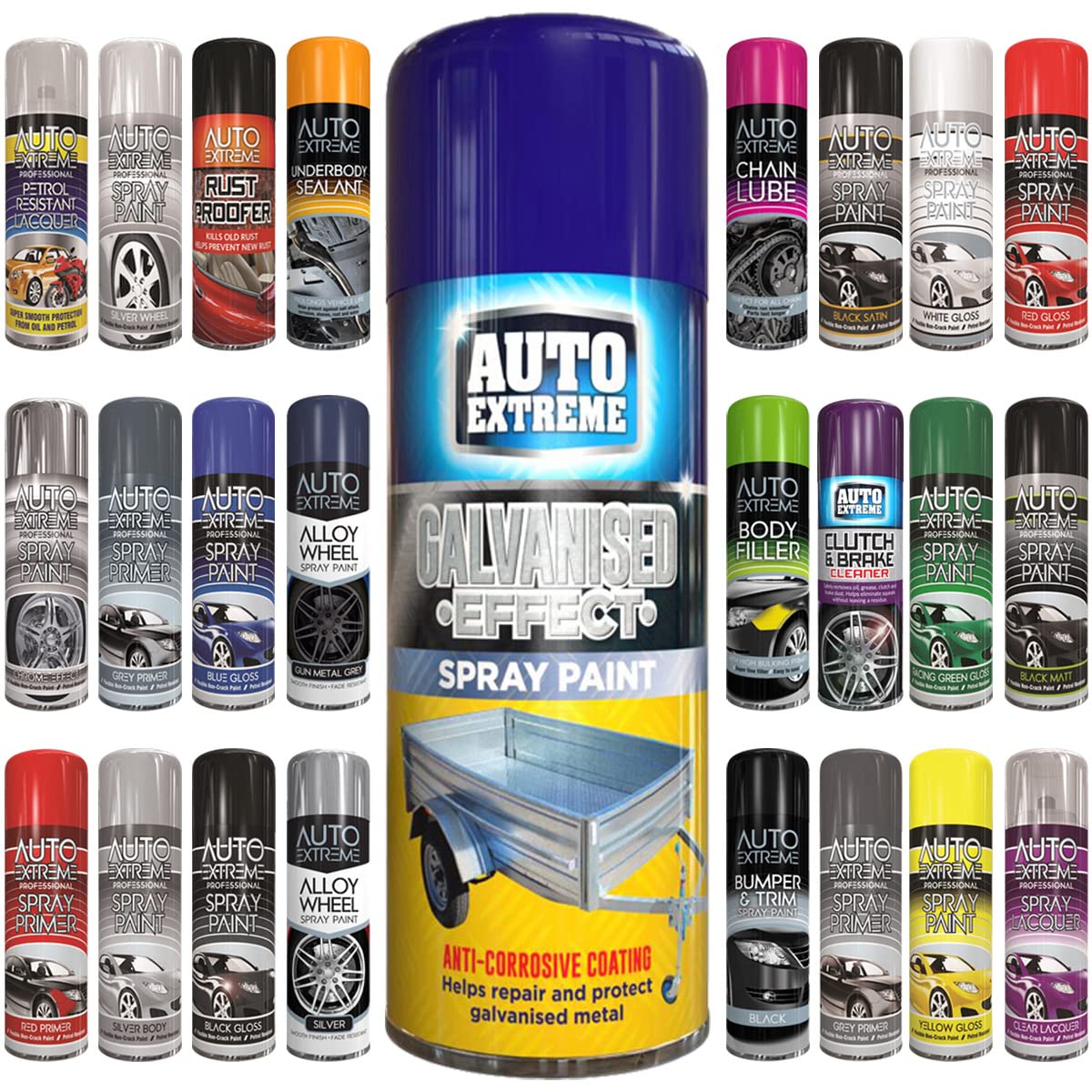 Classic Signature - 1 x Auto Extreme Galvanised Effect Spray Paint 400ml, Professional Quality, Perfect Finish for Cars, Bikes,Vans, Metal, Wood