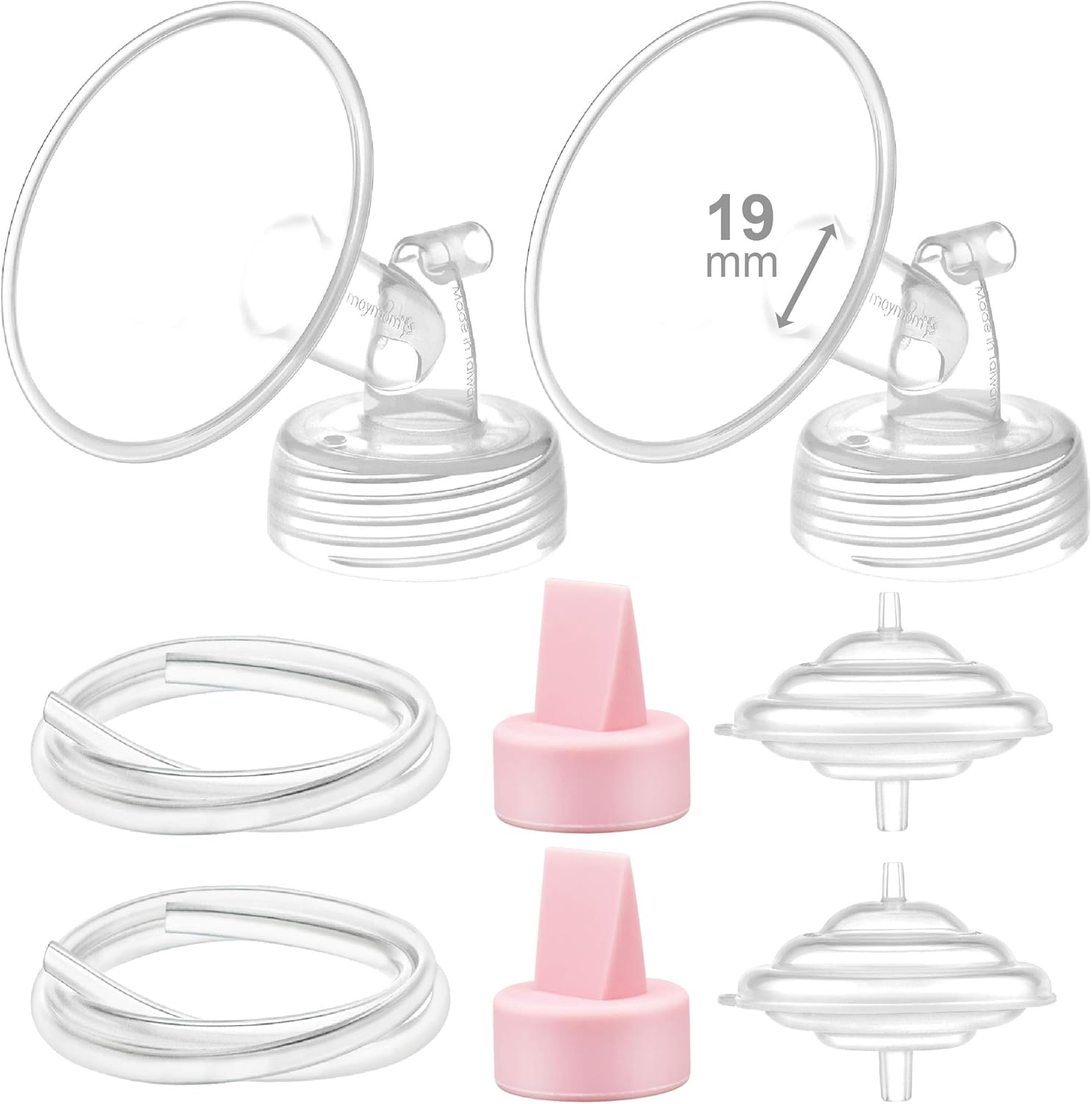 Maymom Pump Part Compatible with Spectra S2 Spectra S1 9 Plus Breastpump Not Original Spectra Replacement Pump Part 19mm Spectra Flange Spectra Duckbill Valve Pink