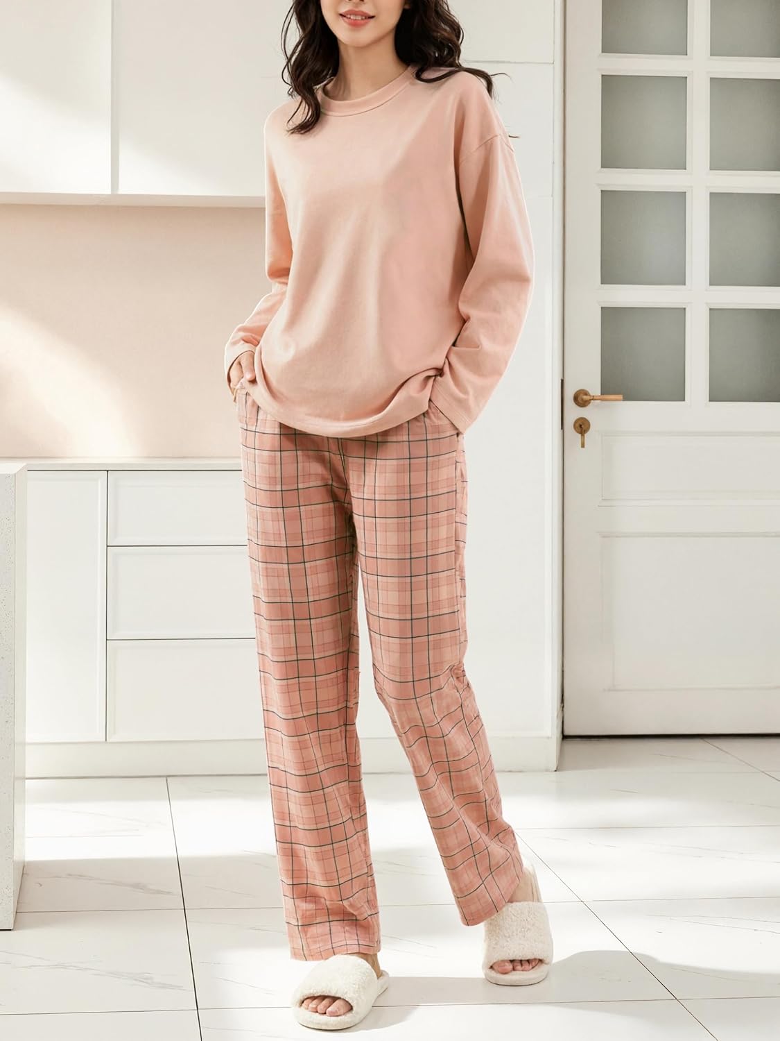 Women's Pajama Set Long Sleeve Sleepwear 2 Piece Loungewear with Long Pants Soft Nightwear PJs for Relaxing and Sleep image 2