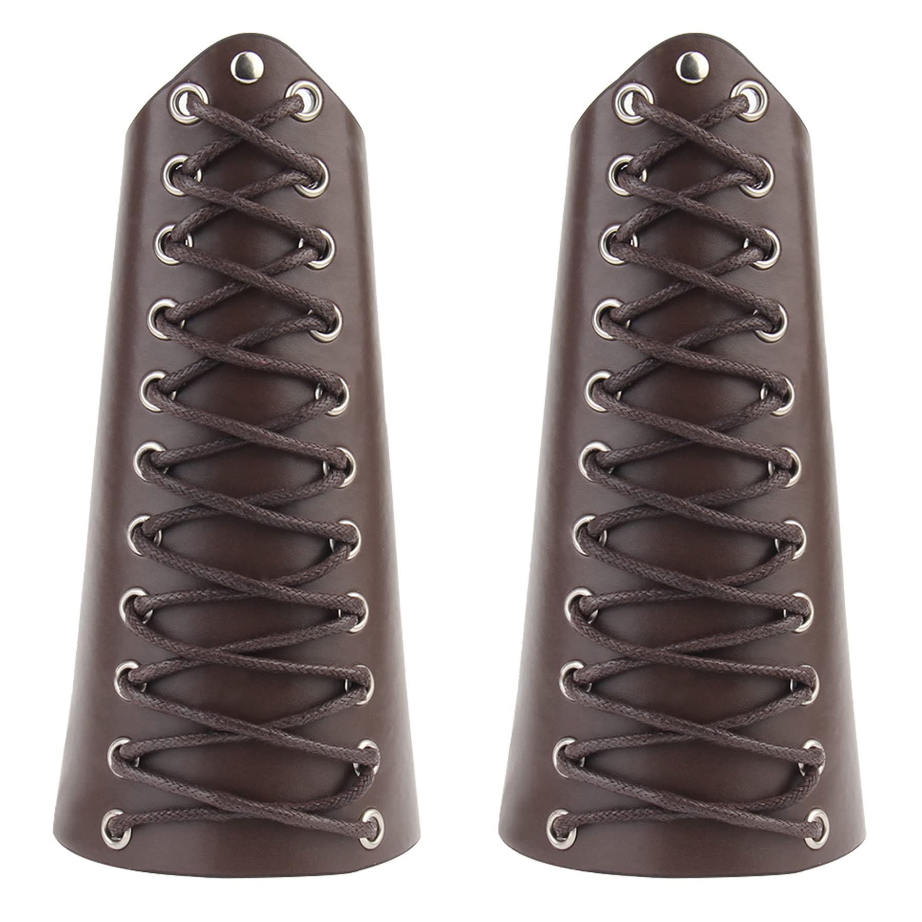 Thajaling 2 Piezas de brazaletes de Cuero Vikingo, Pulsera de Cuero con puño Medieval, brazaletes de Tiro con Arco de Caballero Punk para Hombres y Mujeres