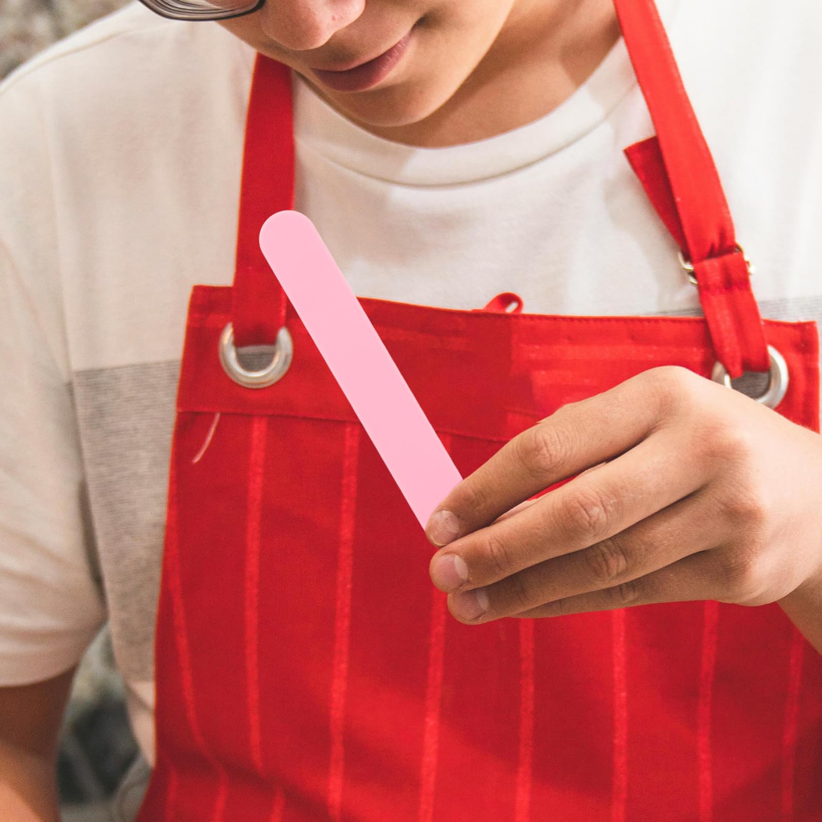 Healeved 25pcs Tongue Depressors Plastic Spatulas Scrapers Lip Cheek Retracto r for Dentist Healthy Oral Care Popsicle Sticks for Food, Laboratory Tongue Scraper Pin k