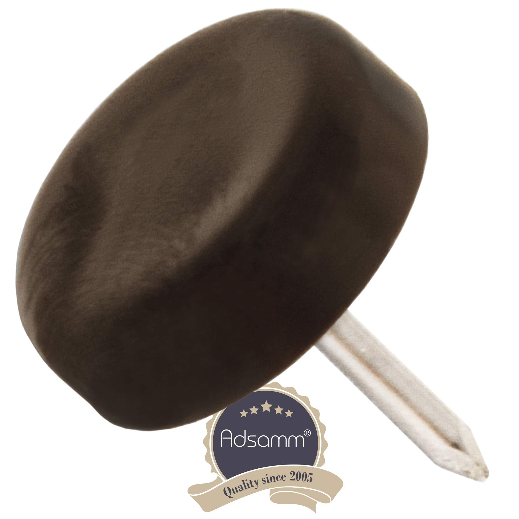 Adsamm® / 100 x Glides in plastic with nail, Brown, diameter 18 mm - Image 3