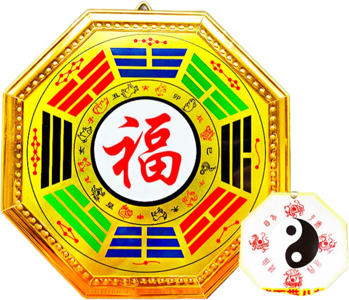 五行八卦福 Feng Shui Good Amulet 大号摆件入户大门对门厕所厨房在西北角海神门福字 fengshui Chinese Tassel Ornaments-900