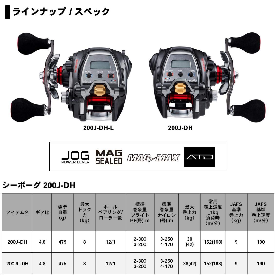Amazon | ダイワ(DAIWA) 電動リール 20 シーボーグ 200J-DH(2020モデル  