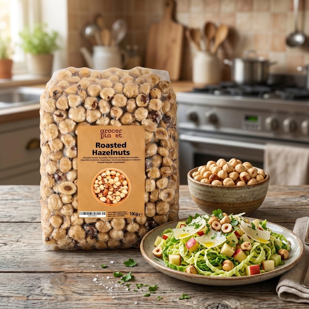 Grocer Planet - Avellanas Tostadas Sin Cáscara Natural (1Kg) | Origen Italia | Origen Campania