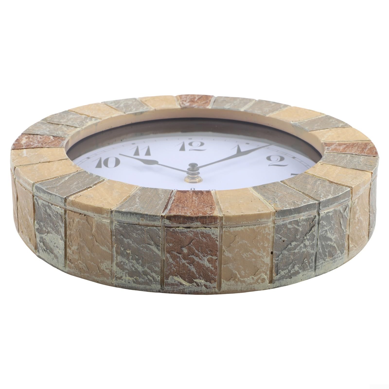 Orologio da parete silenzioso da 25,4 cm, con termometro, resistente alle intemperie, grado di protezione IP44, per interni ed esterni, corpo in resina, numeri trasparenti (stile 1)