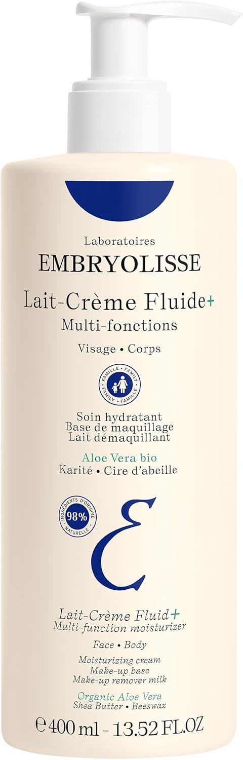 Embryolisse Lait-Crème Fluide 400ml - Hydratation Multi-Usages pour Visage et Corps, Hypoallergénique