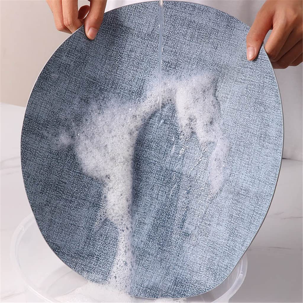 6 pièces napperon en Cuir Rond Isolation Thermique Vaisselle Coussin Maison Table à Manger Tapis (A)