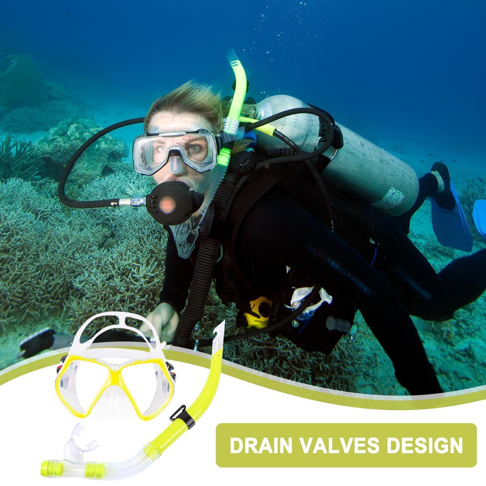 Set Snorkel para Niños Ajustable Antifugas Visión Panorámica | Gafas snorkel y equipo natación viaje Para Hombres, Mujeres, Jóvenes, Niños, Viajes al Aire Libre, Playa, Mar, Verano, y