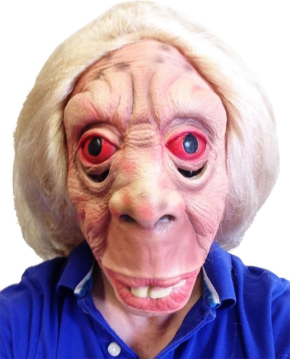 monkey with a blonde wig