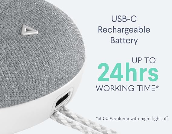SNOOZ Go 2 Travel White Noise Sound Machine - 12 Sounds, Rechargeable Bluetooth Speaker, Nightlight - Portable Sound Machine for Hotels, Sleep, Adults, Baby Registry, Kids, White Noise for Sleeping