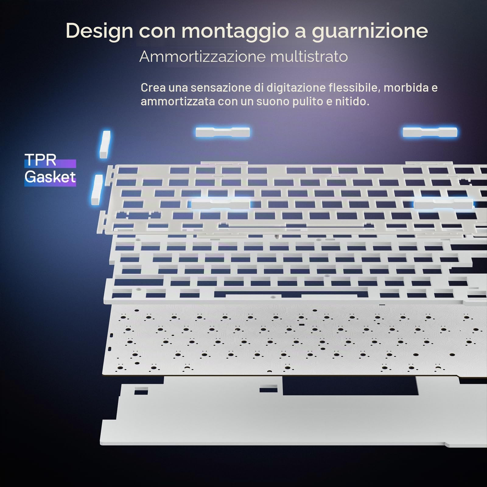Redragon K673 PRO RGB Gaming Tastiera Wireless 75%, 3 Modalità, 81 Tasti, Meccanica Compatta, Controllo Pulsante Speciale, Cuscinetti Fonoassorbenti, Interruttore Rosso, US Layout
