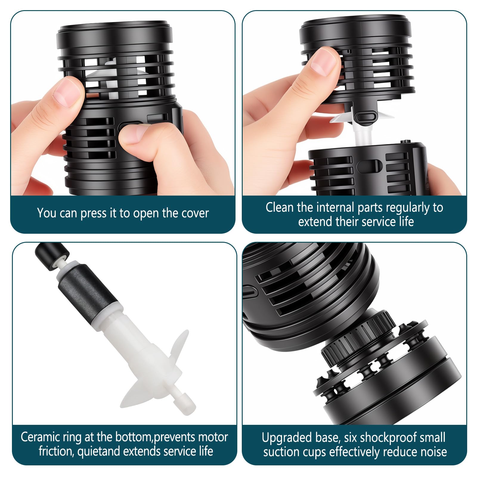 hygger 10W Pompe de Circulation pour Aquarium 7000L/H | Pompe de Brassage Aquarium avec Magnetfuß Starkem , Ultra-leise 360° Drehbar, für Süß- & Salzwasseraquarien 180-370L