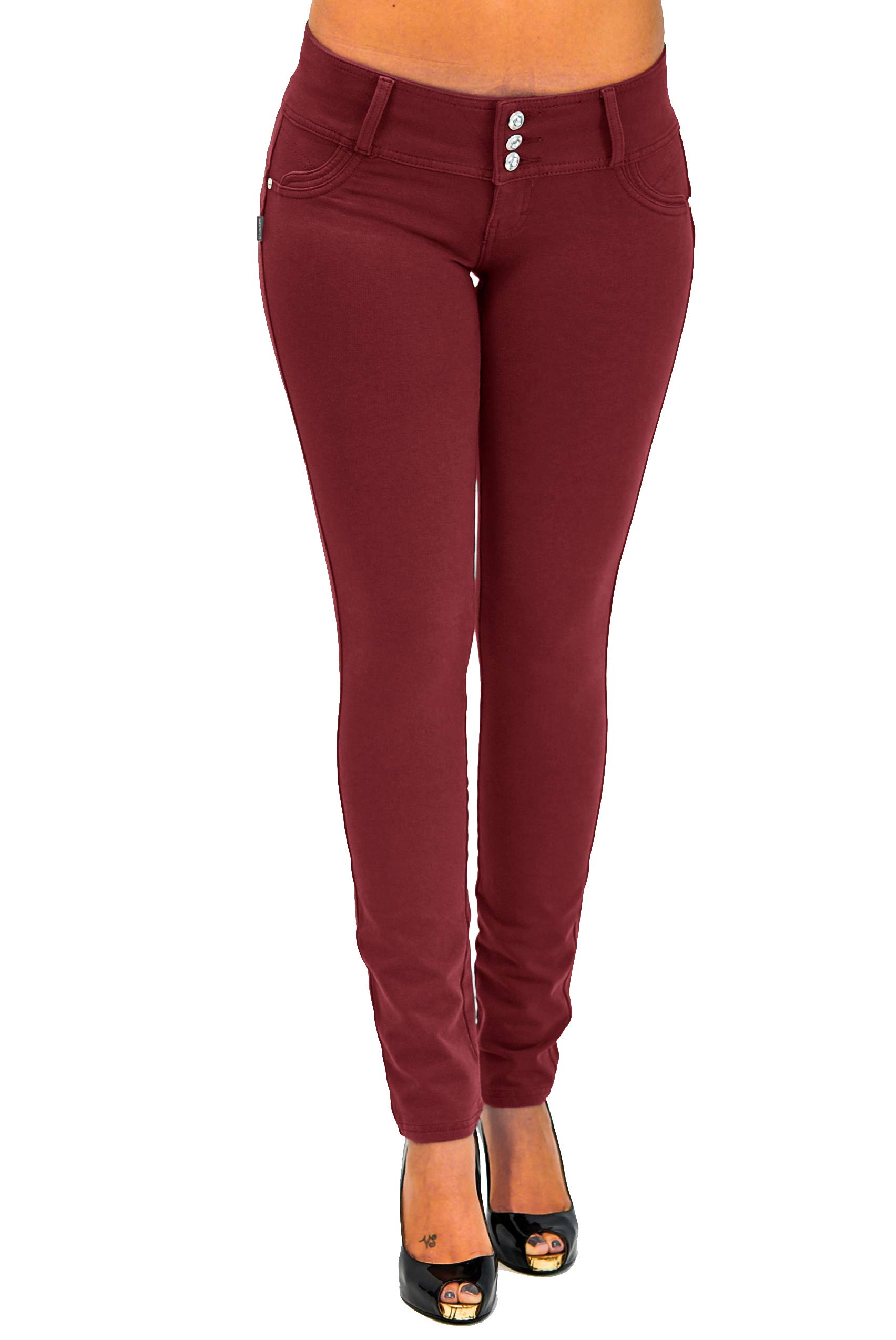 Shaping Pull On Butt Lift Push Up Yoga Pants Stretch Indigo Denim Skinny Jeans