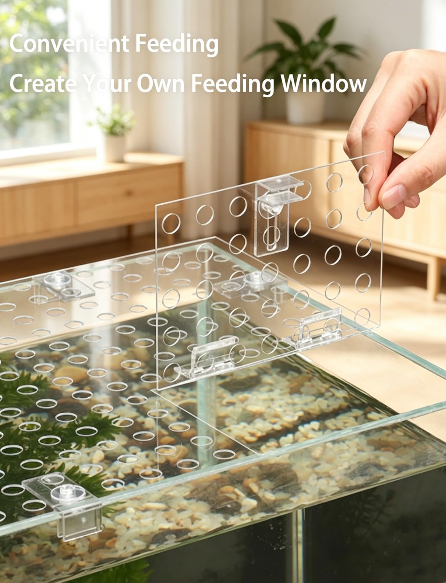 Klare Acryl-Aquarium-Abdeckung, mit Frischluftloch, springsichere Haube for Terrarien – verhindern Sie, DASS Katzen Fische fangen, schneiden Sie nach Belieben(60x30cm/23.6x11.8in)