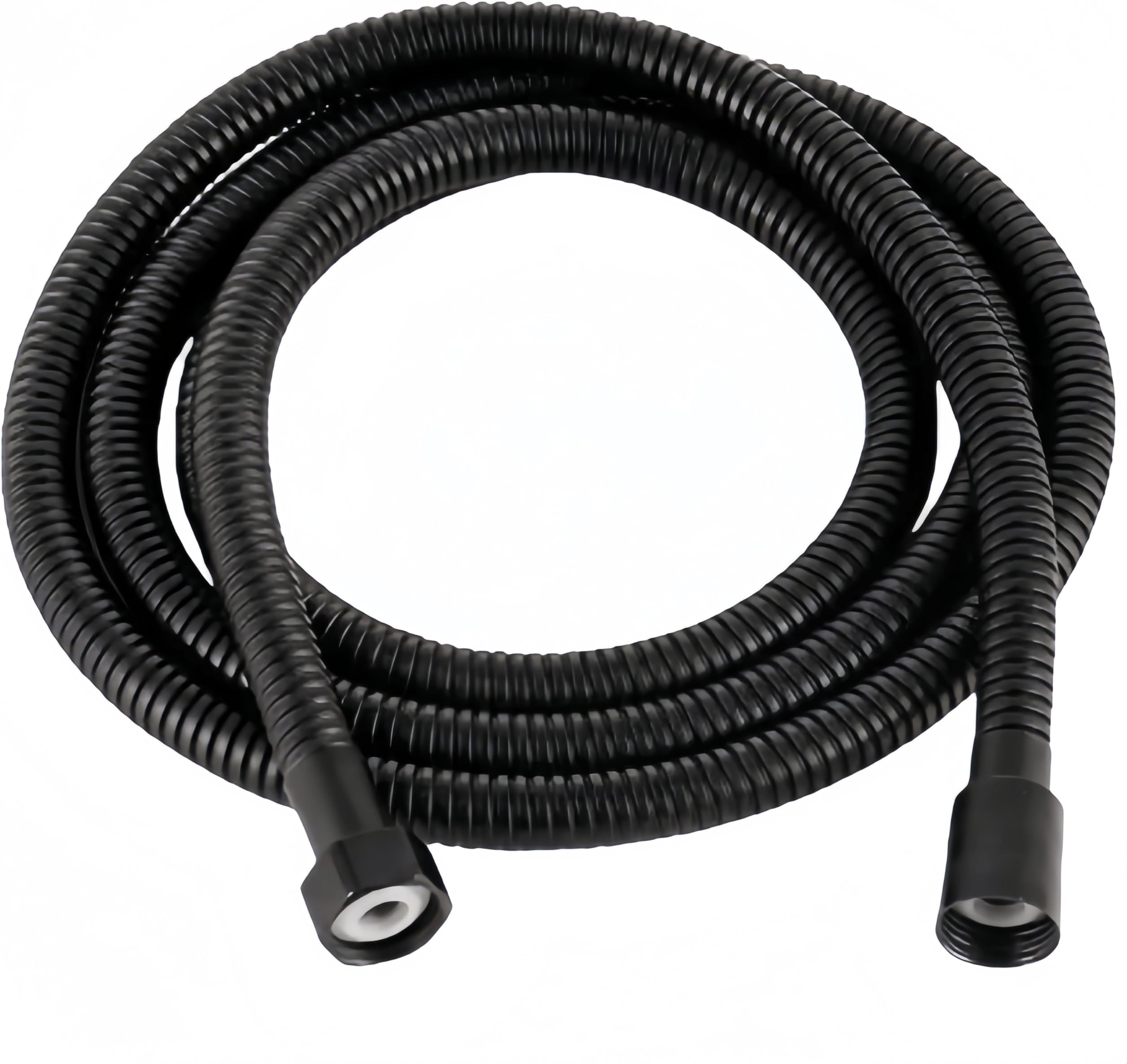 59 inch black shower head hose, handheld shower head hose, flexible hose extension with brass insert and nut, used for pet bathing and cleaning