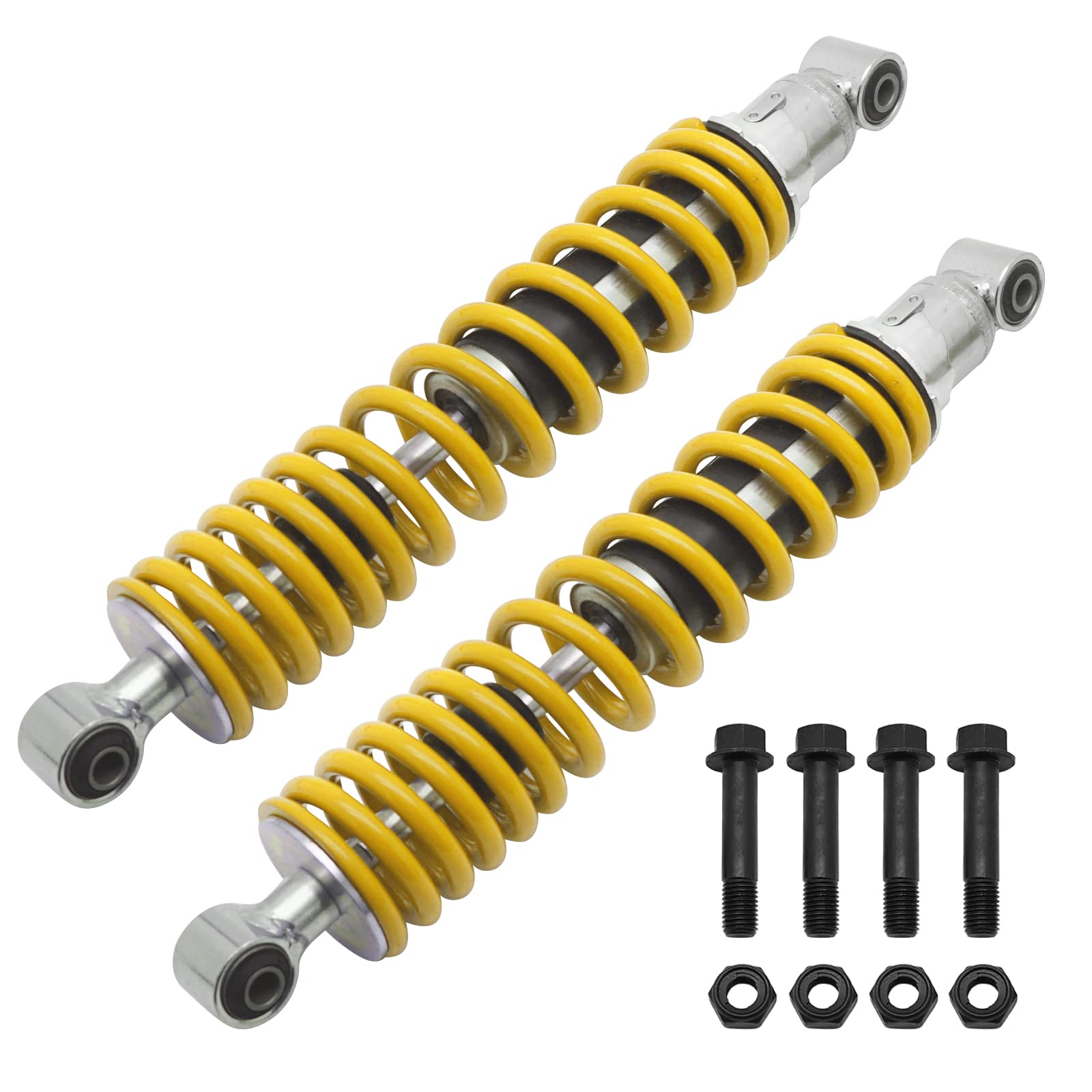 M MATI Jambes de force d'amortisseur avant et écrou autobloquant pour Yamaha Banshee 350 YFZ350 1987-2006, 2 pièces réglables avant gauche et droite (jaune)