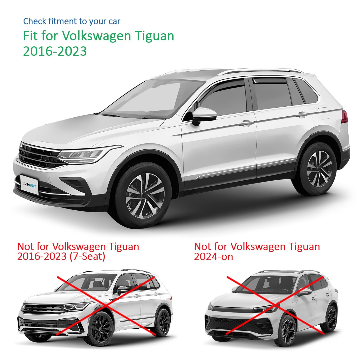 Moulure de Grille de Calandre pour VW Tiguan 2016-2020 Chromé 2Pcs